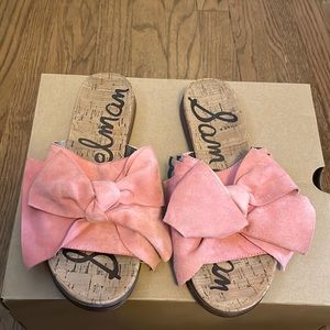 Sam Edelman pink bow slides